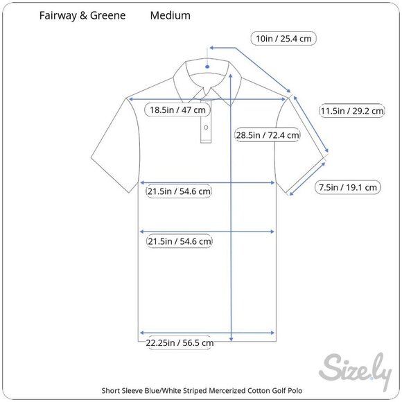 Fairway & Greene Mens Short Sleeve Striped Golf Polo Shirt M Mercerized Cotton - Picture 8 of 8
